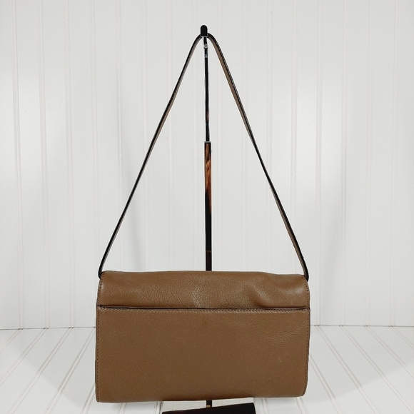 Michael Kors Beverly Leather Oversize Clutch Tan 0015 - Picture 8 of 16